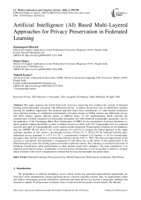 Artificial Intelligence (AI) Based Multi-Layered Approaches for Privacy Preservation in Federated Learning