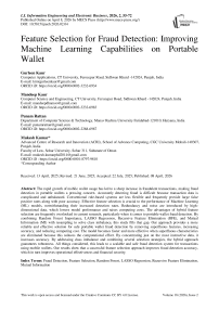 Feature Selection for Fraud Detection: Improving Machine Learning Capabilities on Portable Wallet