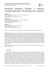 Predicting Employee Attrition: A Machine Learning Approach in Human Resource Analytics