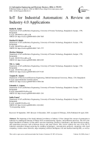 IoT for Industrial Automation: A Review on Industry 4.0 Applications
