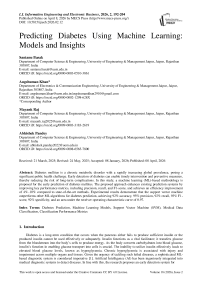 Predicting Diabetes Using Machine Learning: Models and Insights