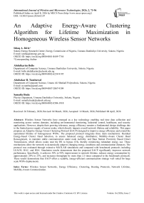 An Adaptive Energy-Aware Clustering Algorithm for Lifetime Maximization in Homogeneous Wireless Sensor Networks