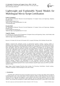 Lightweight and Explainable Neural Models for Multilingual Movie Script Certification