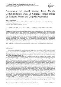 Assessment of Social Capital from Mobile Сommunication Data: A Cascade Model Based on Random Forest and Logistic Regression