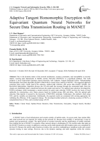 Adaptive Tangent Homomorphic Encryption with Equivariant Quantum Neural Networks for Secure Data Transmission Routing in MANET