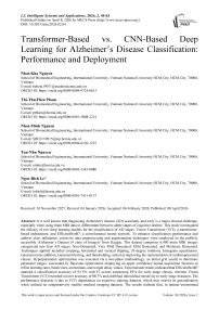 Transformer-Based vs. CNN-Based Deep Learning for Alzheimer’s Disease Classification: Performance and Deployment