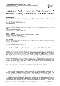 Predicting Public Transport User Honesty: A Machine Learning Approach to Lost Item Returns
