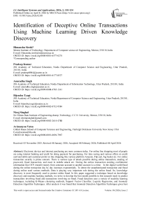 Identification of Deceptive Online Transactions Using Machine Learning Driven Knowledge Discovery