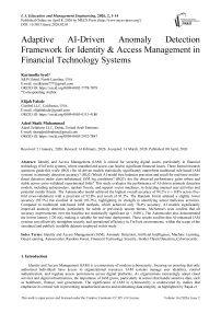 Adaptive AI-Driven Anomaly Detection Framework for Identity & Access Management in Financial Technology Systems
