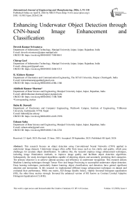 Enhancing Underwater Object Detection through CNN-based Image Enhancement and Classification