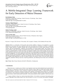 A Mobile-Integrated Deep Learning Framework for Early Detection of Maize Diseases