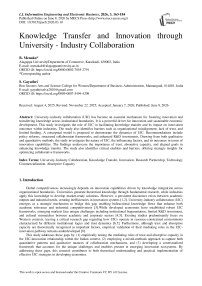 Knowledge Transfer and Innovation through University - Industry Collaboration