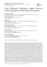 Color Difference Histogram Capsule Network (CDH-CapsNet) for Plant Disease Recognition