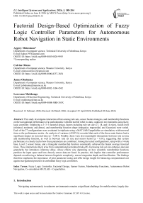 Factorial Design-Based Optimization of Fuzzy Logic Controller Parameters for Autonomous Robot Navigation in Static Environments