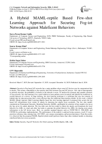 A Hybrid MAML-reptile Based Few-shot Learning Approach for Securing Fog-iot Networks against Maleficent Behaviors