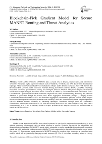 Blockchain-Fick Gradient Model for Secure MANET Routing and Threat Analytics
