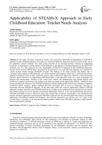 Applicability of STEAM+X Approach in Early Childhood Education: Teacher Needs Analysis