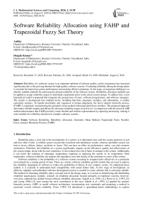 Software Reliability Allocation using FAHP and Trapezoidal Fuzzy Set Theory