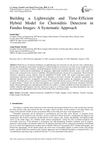 Building a Lightweight and Time-Efficient Hybrid Model for Choroiditis Detection in Fundus Images: A Systematic Approach