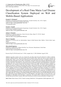 Development of a Real-Time Maize Leaf Disease Classification System Deployed on Web and Mobile-Based Applications
