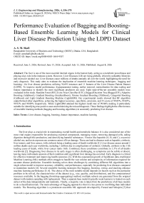 Performance Evaluation of Bagging and Boosting- Based Ensemble Learning Models for Clinical Liver Disease Prediction Using the LDPD Dataset