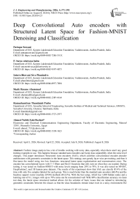 Deep Convolutional Auto encoders with Structured Latent Space for Fashion-MNIST Denoising and Classification
