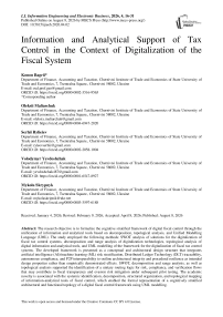Information and Analytical Support of Tax Control in the Context of Digitalization of the Fiscal System
