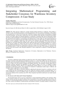 Integrating Mathematical Programming and Stakeholder Consensus for Warehouse Inventory Compression: A Case Study