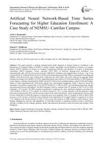 Artificial Neural Network-Based Time Series Forecasting for Higher Education Enrollment: A Case Study of NEMSU–Cantilan Campus