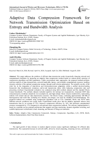Adaptive Data Compression Framework for Network Transmission Optimization Based on Entropy and Bandwidth Analysis