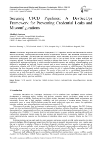 Securing CI/CD Pipelines: A DevSecOps Framework for Preventing Credential Leaks and Misconfigurations