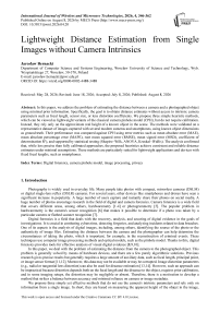 Lightweight Distance Estimation from Single Images without Camera Intrinsics