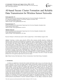 AI-based Secure Cluster Formation and Reliable Data Transmission for Wireless Sensor Networks
