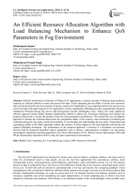 An Efficient Resource Allocation Algorithm with Load Balancing Mechanism to Enhance QoS Parameters in Fog Environment