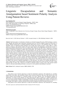 Linguistic Encapsulation and Semantic Amalgamation based Sentiment Polarity Analysis Using Patient Reviews
