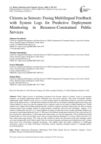 Citizens as Sensors: Fusing Multilingual Feedback with System Logs for Predictive Deployment Monitoring in Resource-Constrained Public Services