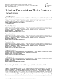 Behavioral Characteristics of Medical Students in Virtual Space