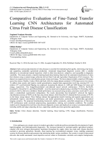 Comparative Evaluation of Fine-Tuned Transfer Learning CNN Architectures for Automated Citrus Fruit Disease Classification