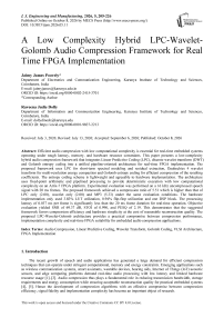 A Low Complexity Hybrid LPC-Wavelet-Golomb Audio Compression Framework for Real Time FPGA Implementation