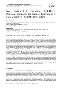 From Sentiment to Cognition: Task-Driven Decision Framework for Transfer Learning in 4-Class Cognitive Thought Classification