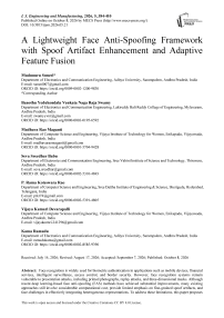 A Lightweight Face Anti-Spoofing Framework with Spoof Artifact Enhancement and Adaptive Feature Fusion