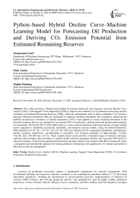 Python–based Hybrid Decline Curve–Machine Learning Model for Forecasting Oil Production and Deriving CO₂ Emission Potential from Estimated Remaining Reserves