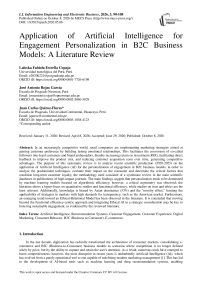 Application of Artificial Intelligence for Engagement Personalization in B2C Business Models: A Literature Review