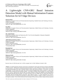 A Lightweight CNN-GRU Based Intrusion Detection Model with Mutual Information Feature Selection for IoT Edge Devices