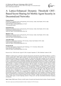 A Lattice-Enhanced Dynamic Threshold CRT-Based Secret Sharing for Mobile Agent Security in Decentralized Networks