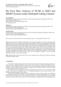 Bit Error Rate Analysis of DCSK in SISO and MIMO Systems under Multipath Fading Channel