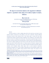 The impact of social media adoption on the engagement of millennial employees: a quantitative study among service industry employee in Jakarta, Indonesia