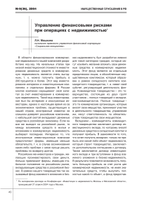 Управление финансовыми рисками при операциях с недвижимостью