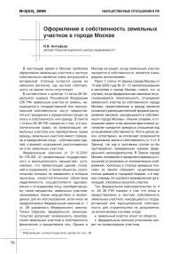 Оформление в собственность земельных участков в городе Москве