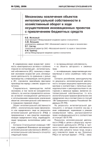 Механизмы вовлечения объектов интеллектуальной собственности в хозяйственный оборот в ходе осуществления инновационных проектов с привлечением бюджетных средств